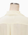 Silk Cupra Floral Embroidery Open Collar Shirt - ecru