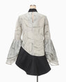 Silk Wool Marbling Tunic - grey