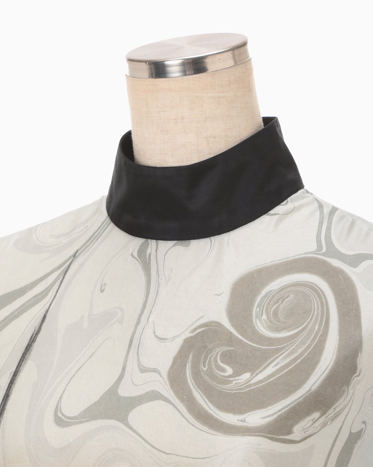 Silk Wool Marbling Tunic - grey