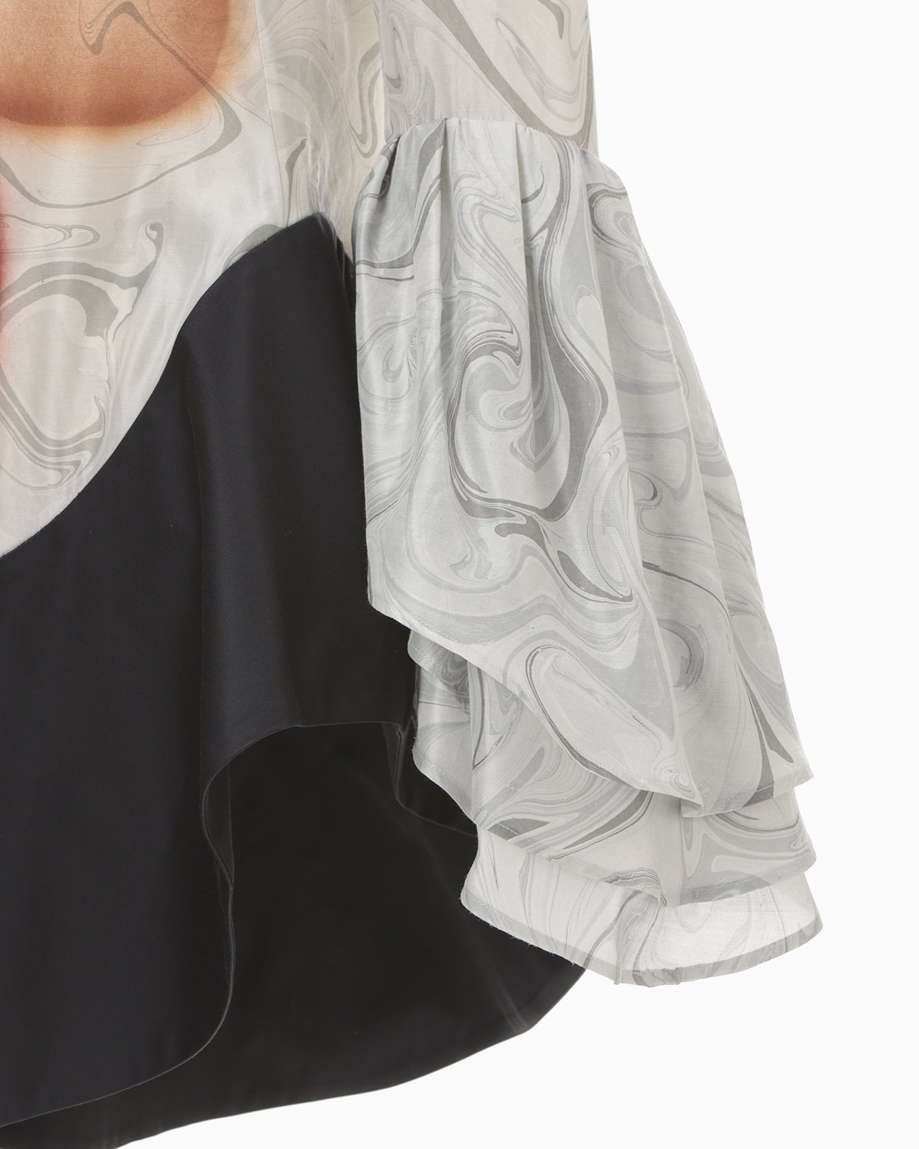 Silk Wool Marbling Tunic - grey