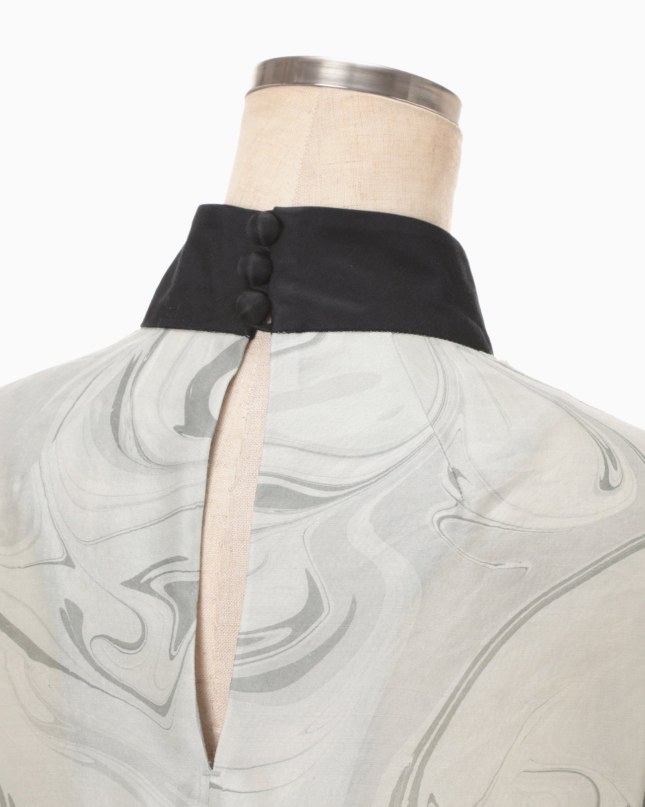 Silk Wool Marbling Tunic - grey