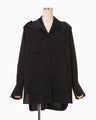 Triacetate Satin Military Style Jackt - black