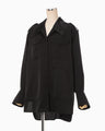 Triacetate Satin Military Style Jackt - black