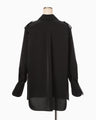 Triacetate Satin Military Style Jackt - black