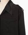 Triacetate Satin Military Style Jackt - black