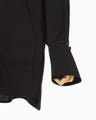 Triacetate Satin Military Style Jackt - black
