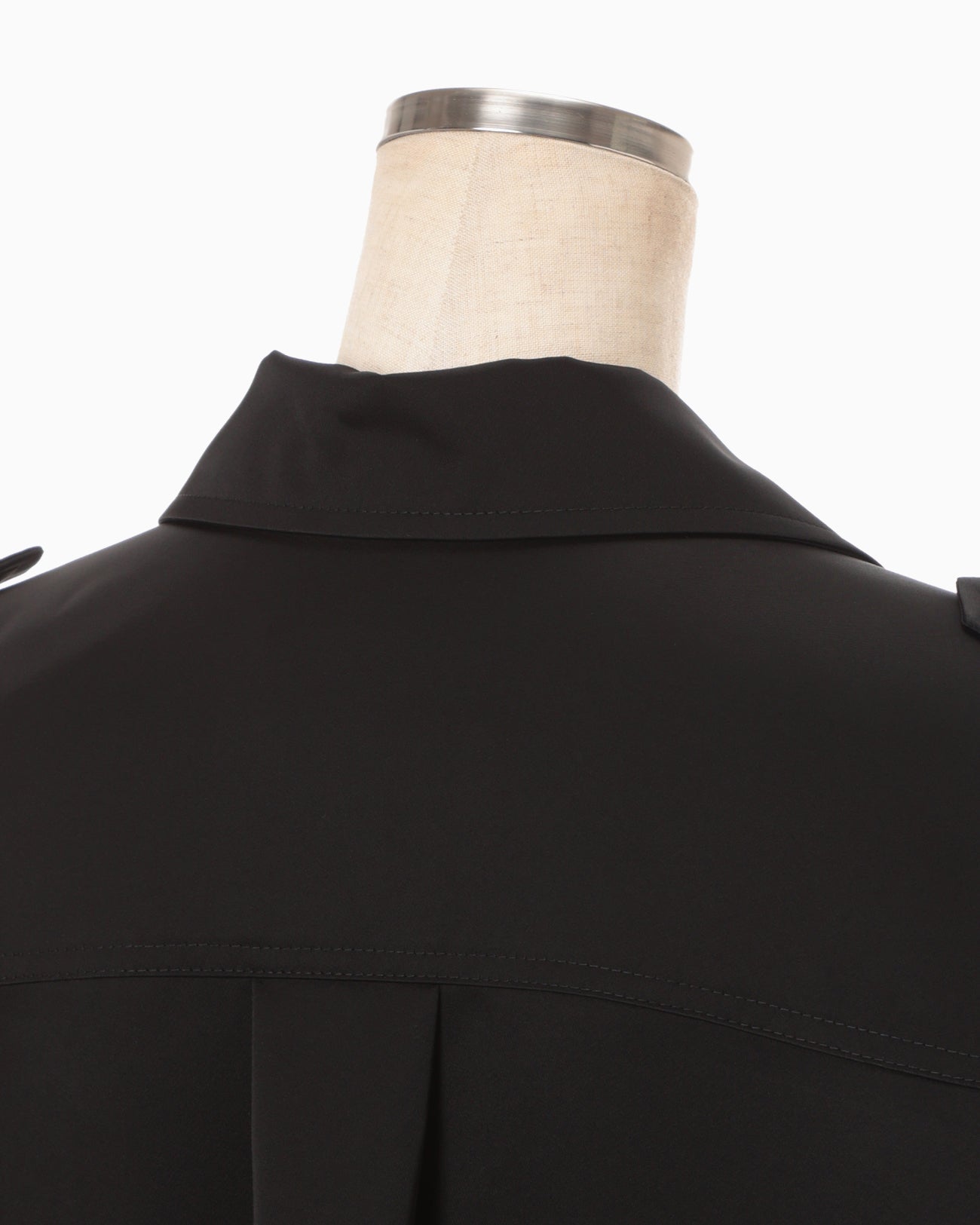Triacetate Satin Military Style Jackt - black