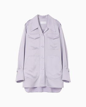 Triacetate Satin Military Style Jackt - purple