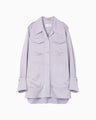 Triacetate Satin Military Style Jackt - purple