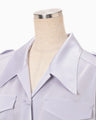 Triacetate Satin Military Style Jackt - purple
