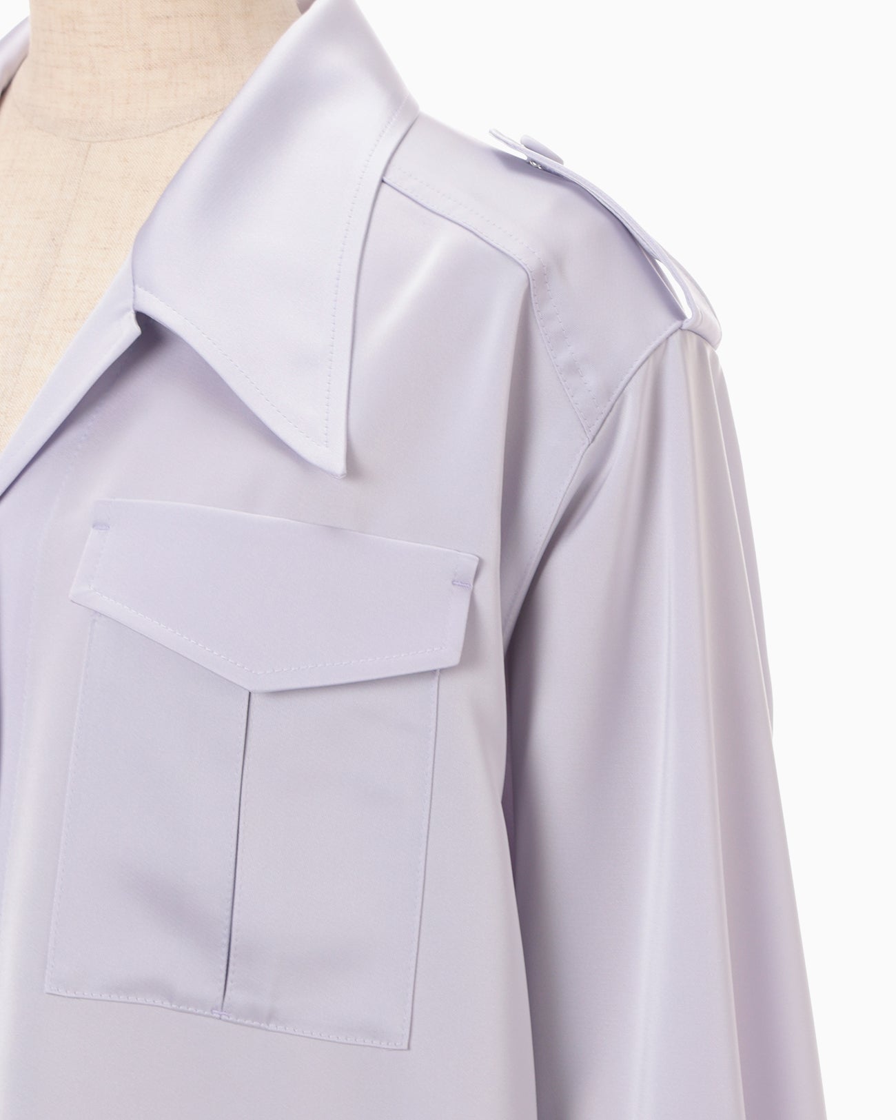 Triacetate Satin Military Style Jackt - purple