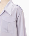Triacetate Satin Military Style Jackt - purple