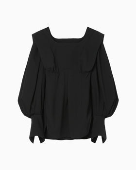 Wool Georgette Top - black