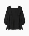 Wool Georgette Top - black