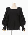 Wool Georgette Top - black
