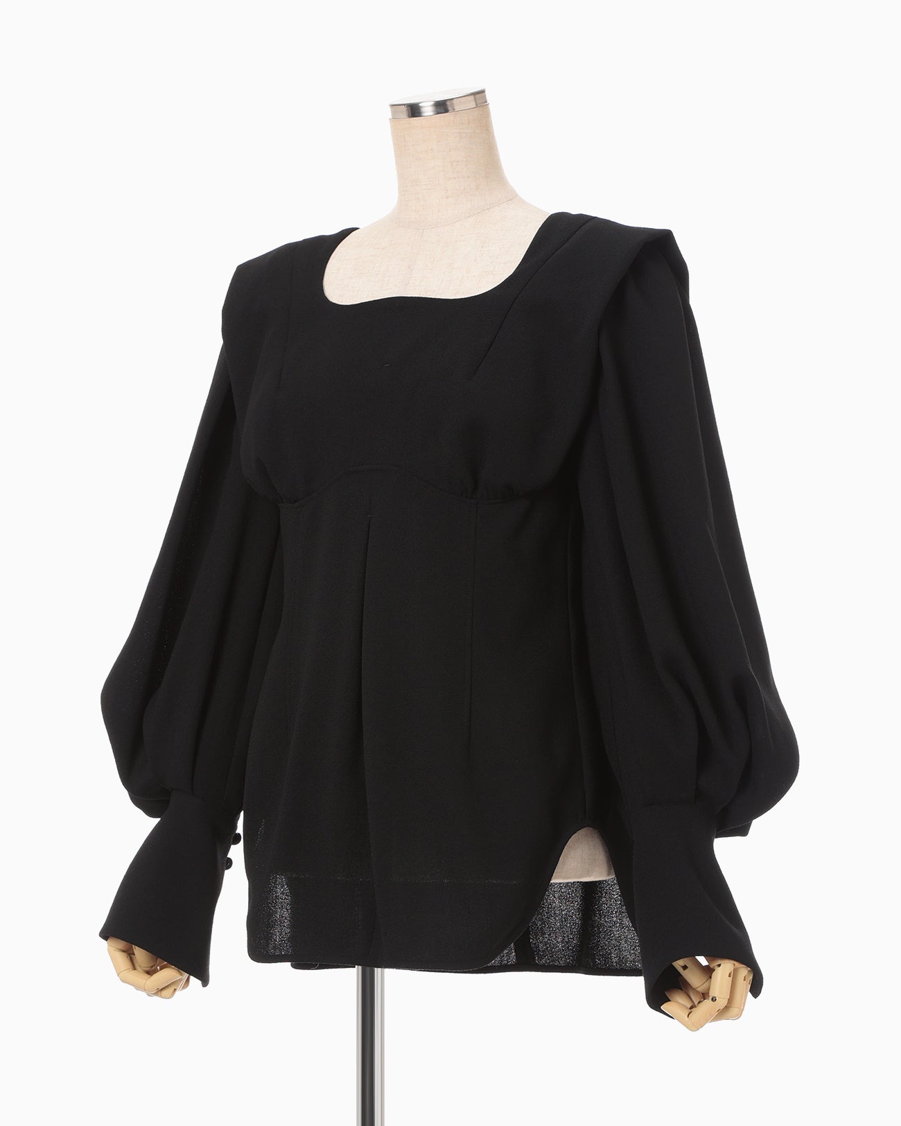 Wool Georgette Top - black