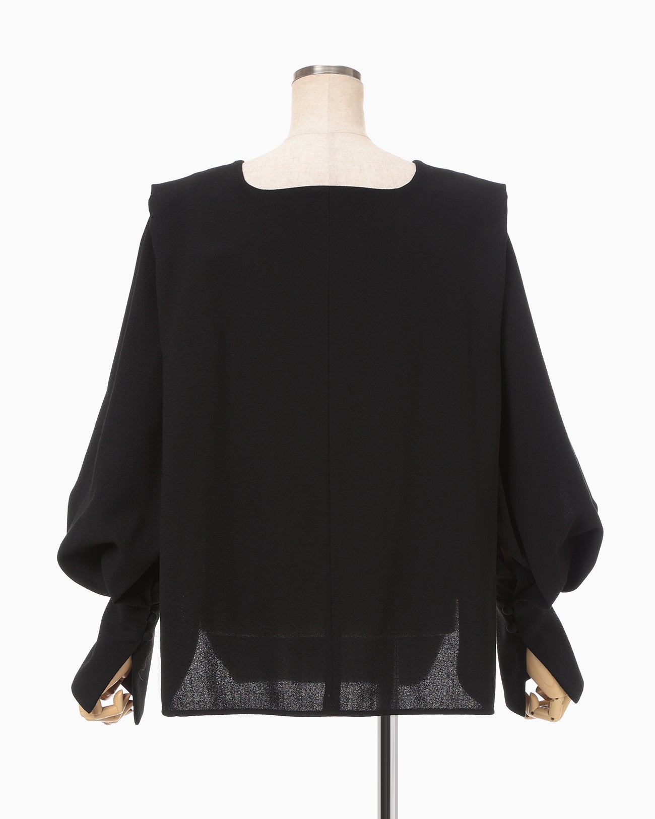 Wool Georgette Top - black