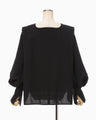 Wool Georgette Top - black