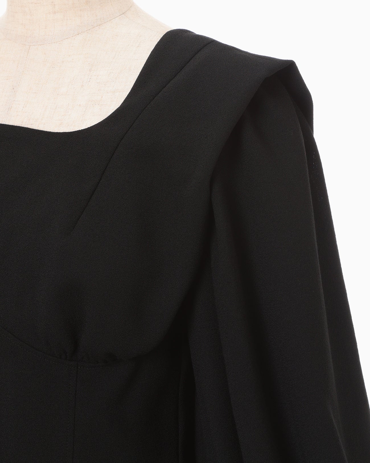 Wool Georgette Top - black