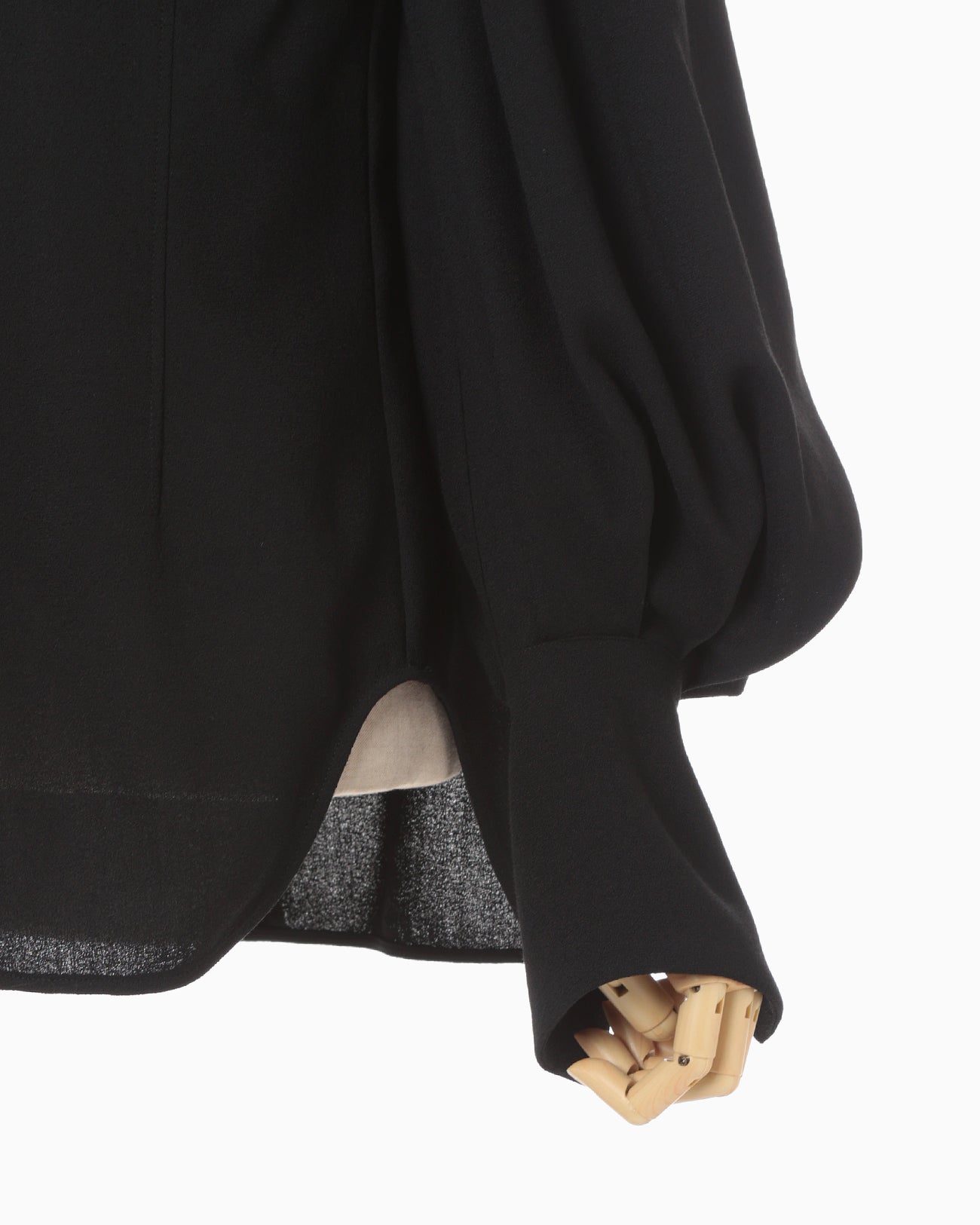 Wool Georgette Top - black