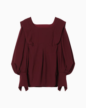 Wool Georgette Top - bordeaux
