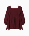 Wool Georgette Top - bordeaux