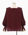 Wool Georgette Top - bordeaux