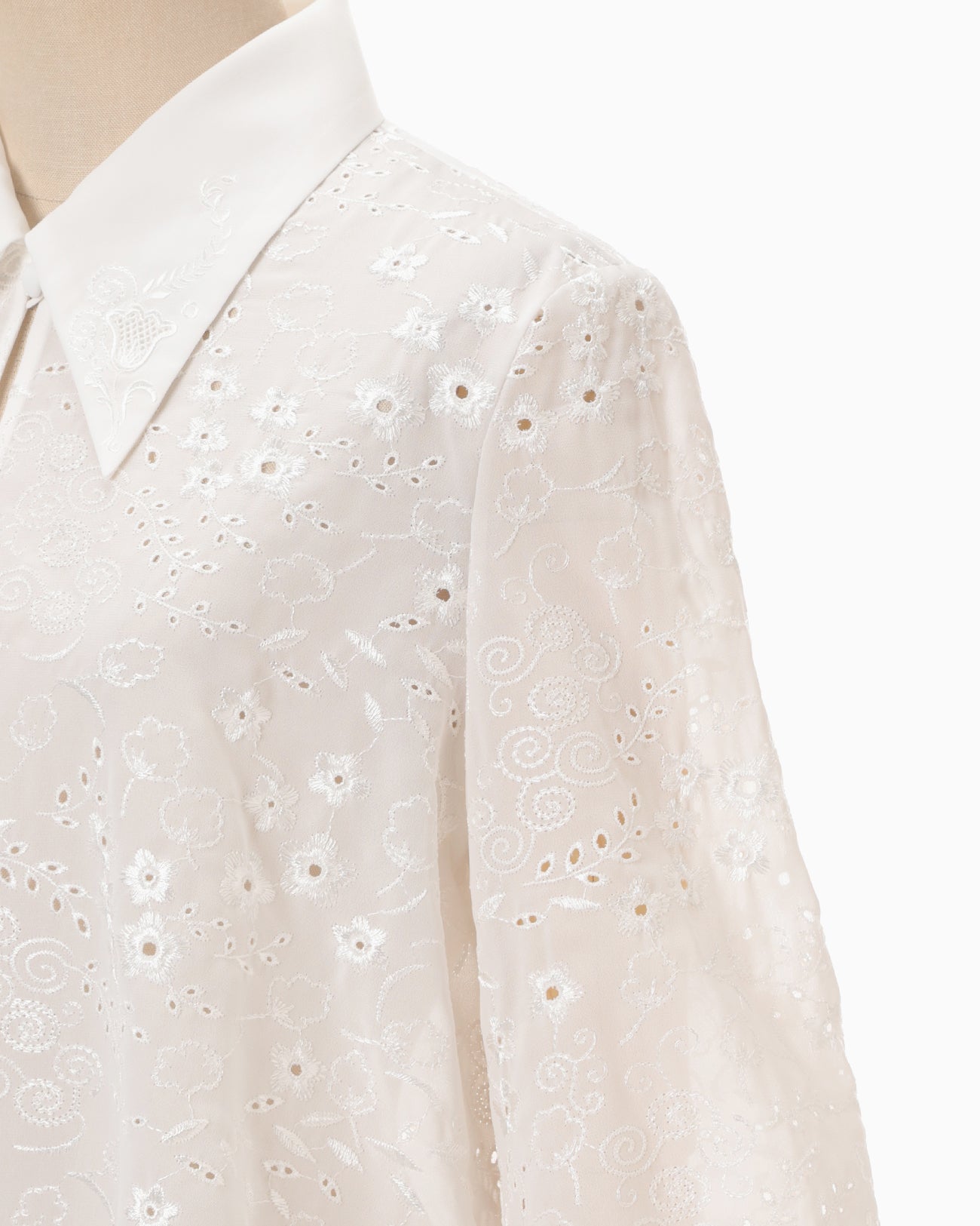トップス machatt Triacetate Georgette Floral Embroidery Top - white - Mame Kurogouchi