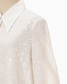 Triacetate Georgette Floral Embroidery Top - white
