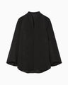 Synthetic Leather Fancy Ftitch Top - black × black