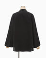 Synthetic Leather Fancy Ftitch Top - black × black