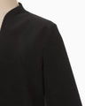Synthetic Leather Fancy Ftitch Top - black × black