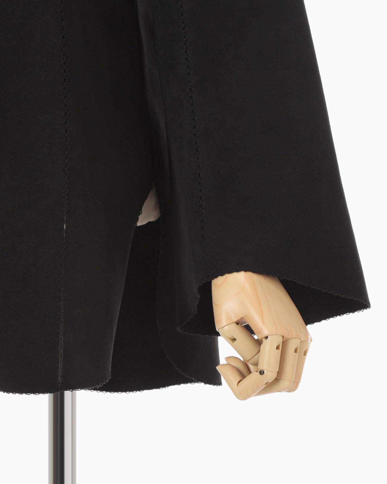 Synthetic Leather Fancy Ftitch Top - black × black