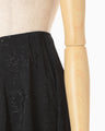 Floral Jacquard Asymmetry Drape Skirt - black