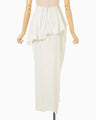 Floral Jacquard Asymmetry Drape Skirt - ecru
