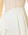 Floral Jacquard Asymmetry Drape Skirt - ecru