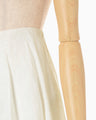 Floral Jacquard Asymmetry Drape Skirt - ecru