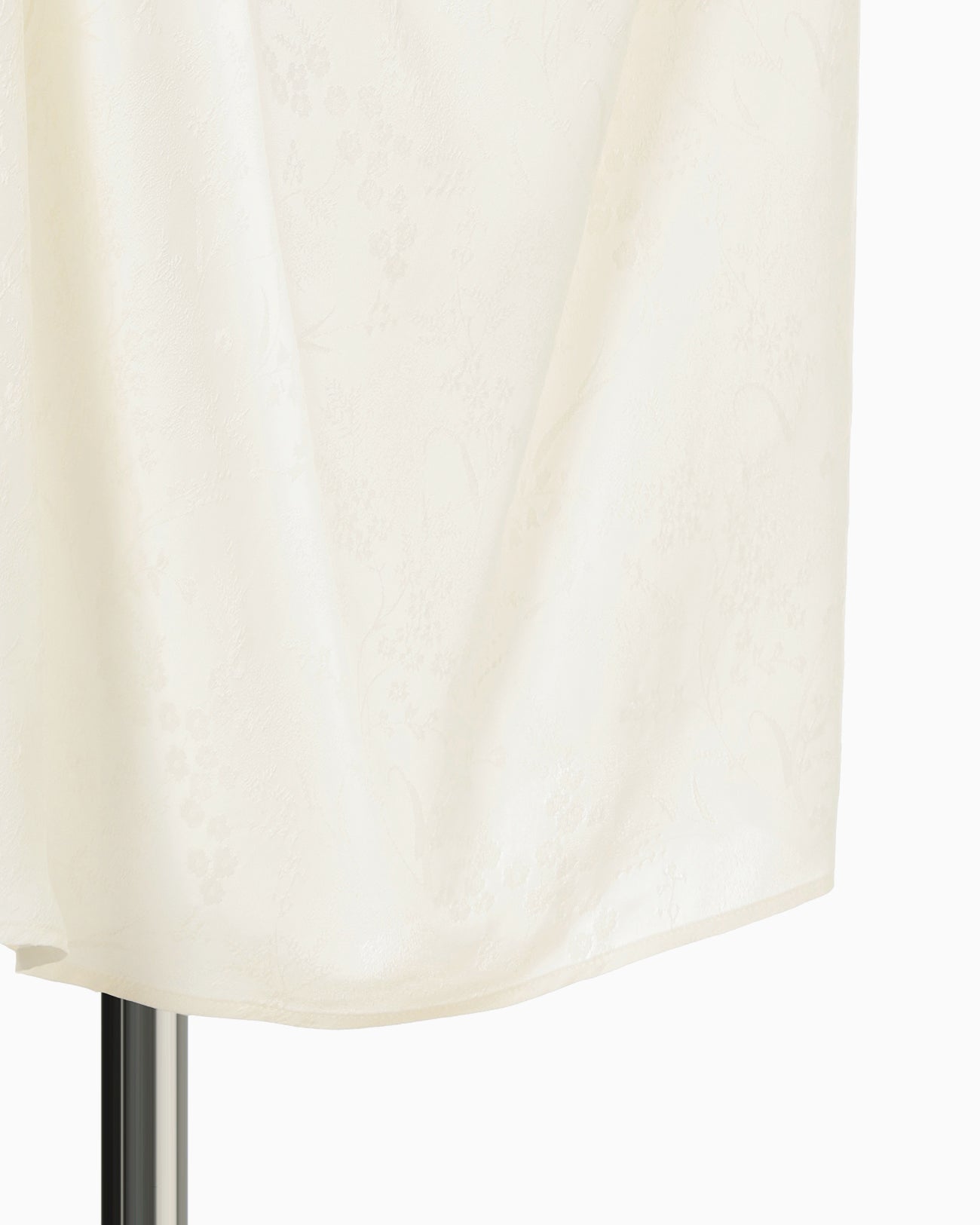 Floral Jacquard Asymmetry Drape Skirt - ecru