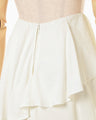 Floral Jacquard Asymmetry Drape Skirt - ecru
