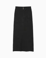 Floral Jacquard Back Drape Skirt - black