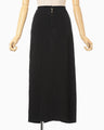 Floral Jacquard Back Drape Skirt - black