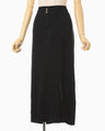 Floral Jacquard Back Drape Skirt - black