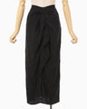 Floral Jacquard Back Drape Skirt - black