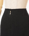 Floral Jacquard Back Drape Skirt - black