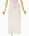 Floral Jacquard Back Drape Skirt - ecru
