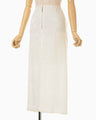 Floral Jacquard Back Drape Skirt - ecru