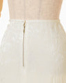 Floral Jacquard Back Drape Skirt - ecru
