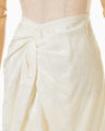 Floral Jacquard Back Drape Skirt - ecru