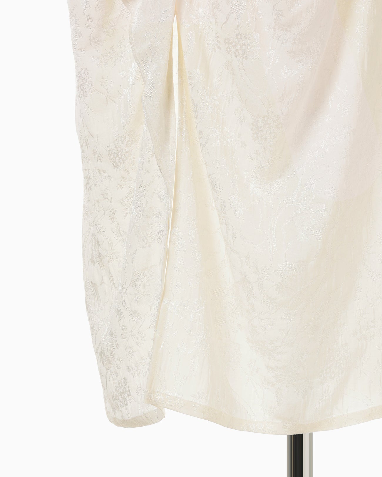 Floral Jacquard Back Drape Skirt - ecru