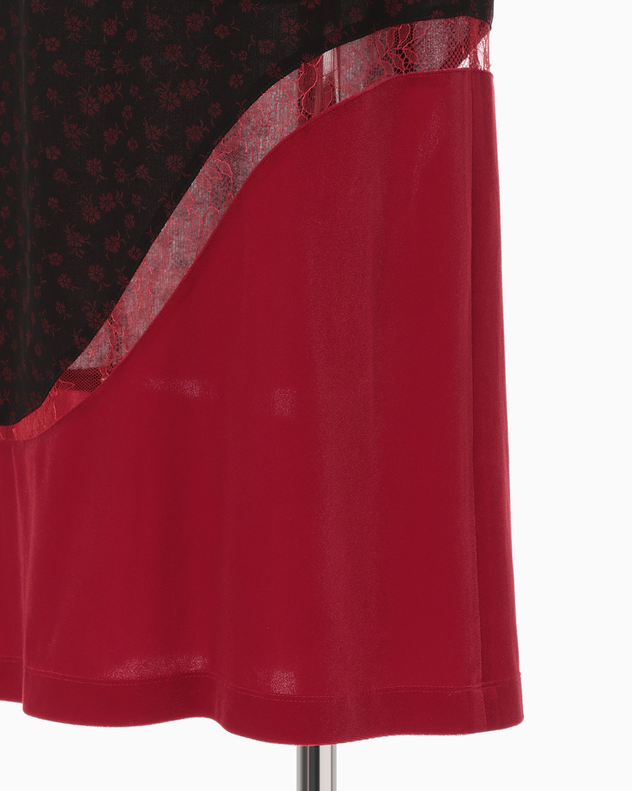 Cupro Triacetate Floral Jacquard Skirt - black